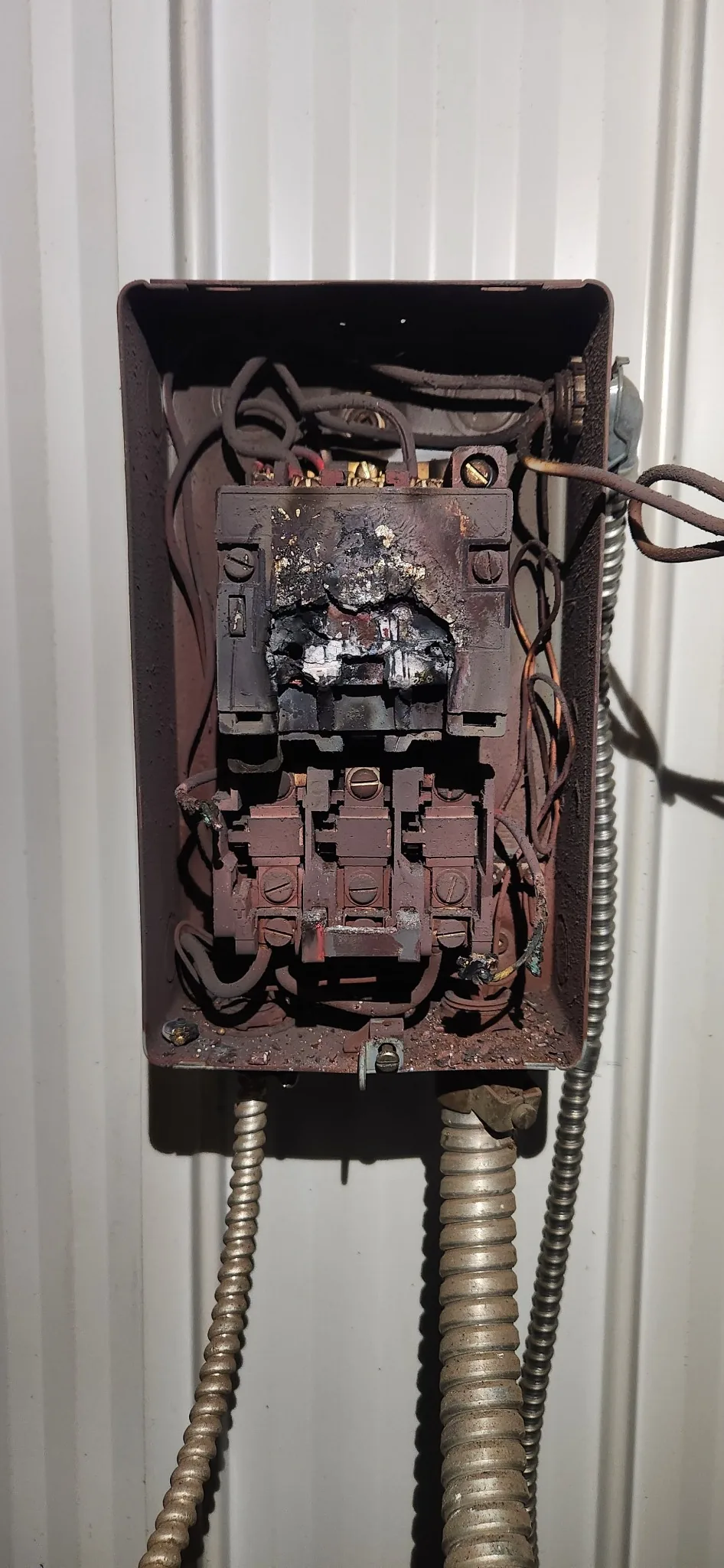 Failed electrical control equipment requiring repair